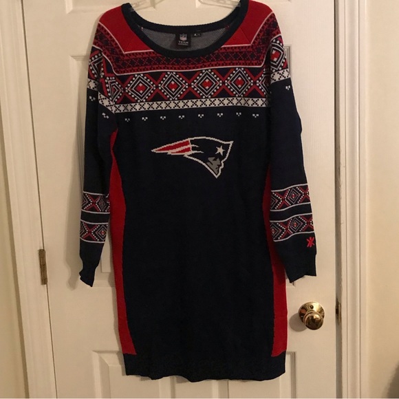 patriots jersey dress Women's Gameday Couture White/Navy New England Patriots Bling It Full  Sequin Jersey Dress